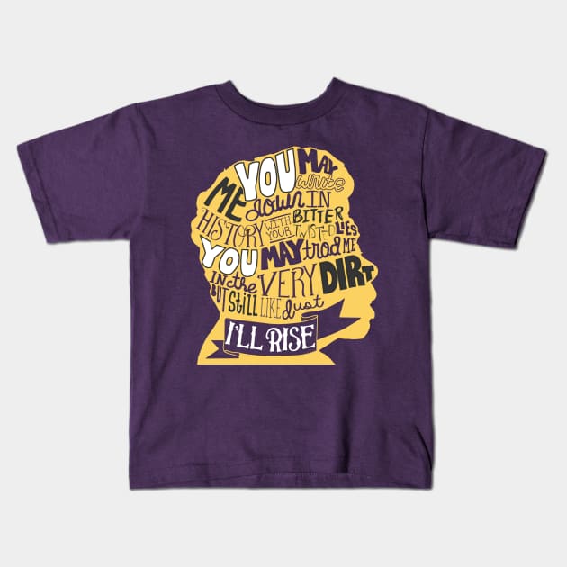 Literary Marvels-Maya Angelou Kids T-Shirt by galetea